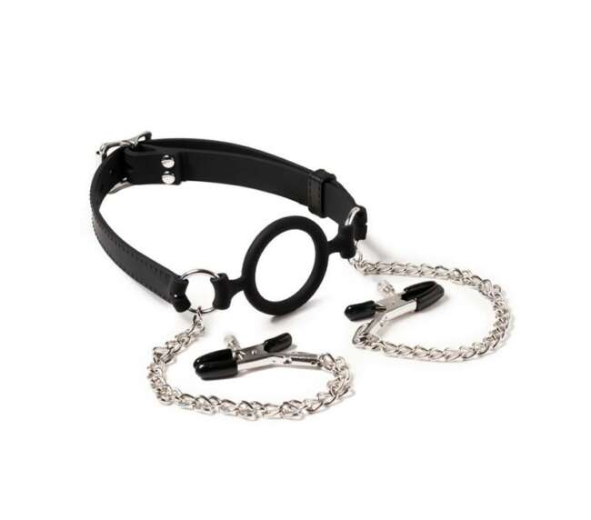Mouthgag with O-Ring and Nipple Clamps