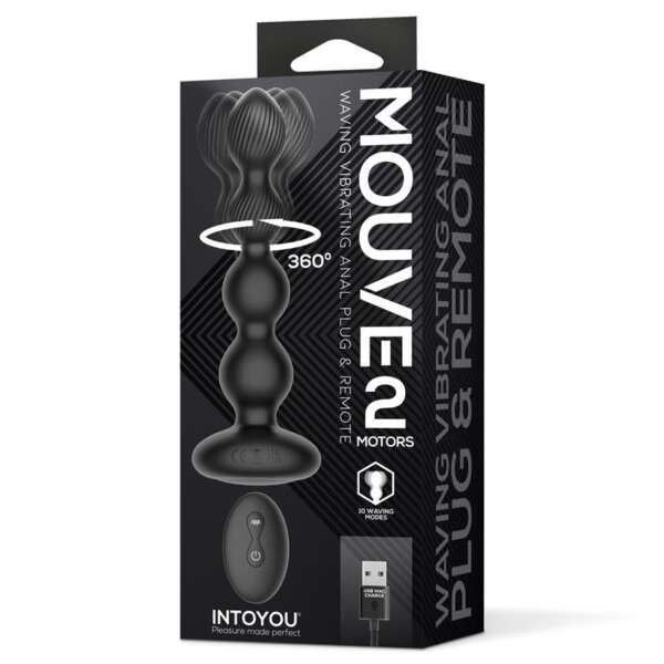 Mouve Butt Plug with Waving and Vibratiion with Remote Control 2 Motors – Image 4