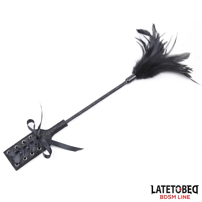 Multi Feathers Tickler and Lace Ribbon Paddle Comb – Image 9