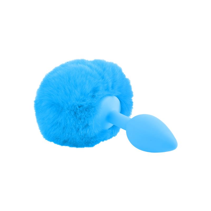 Neon Butt Plug Bunny Tail Blue – Image 3