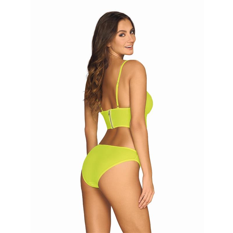 Neonia 2 Piece Bra Set with Zipper Neon Yellow – Image 3