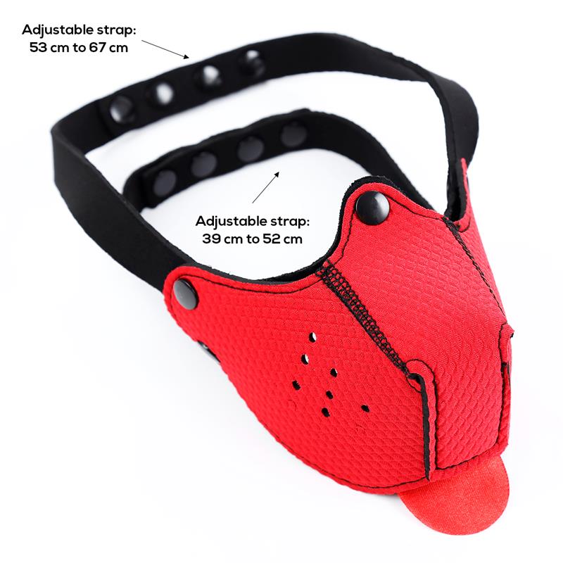 Neoprene Puppy Face Mask Red – Image 9