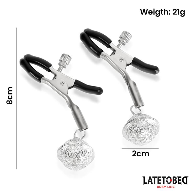 Nipple Clamps with Bell Silver and Black – Image 5