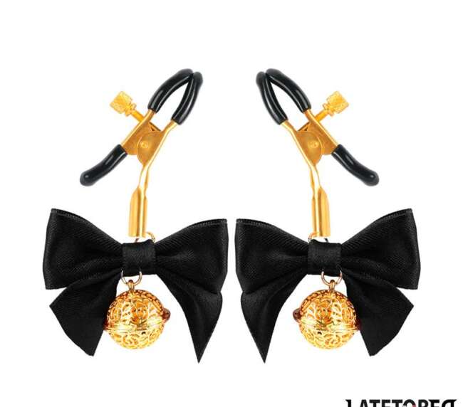 Pinzas para pezones con lazo Negro