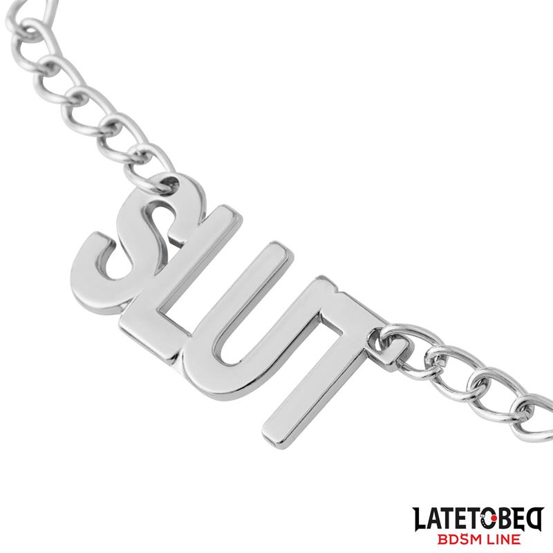 Nipple clamps with Chain - Slut – Image 3