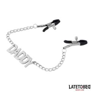 Nipple Clamps with Daddy Word Pendant