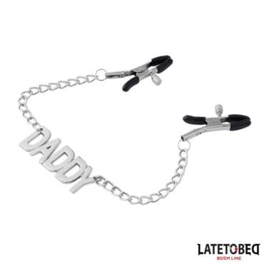 Nipple Clamps with Daddy Word Pendant