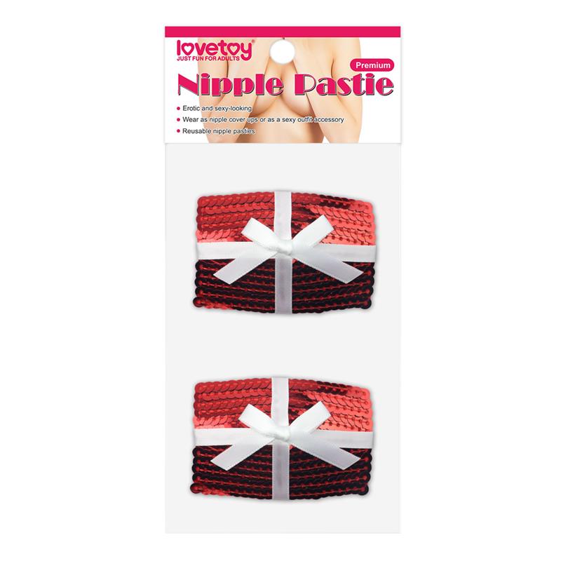 Nipple Covers Reusable Sequin Red – Image 3