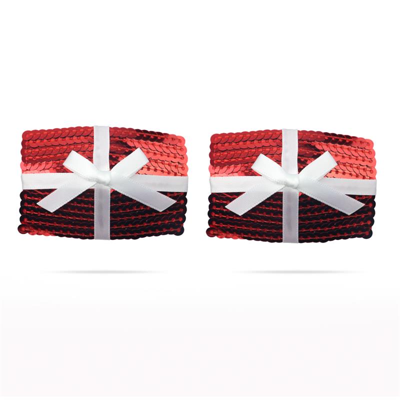 Nipple Covers Reusable Sequin Red – Image 4