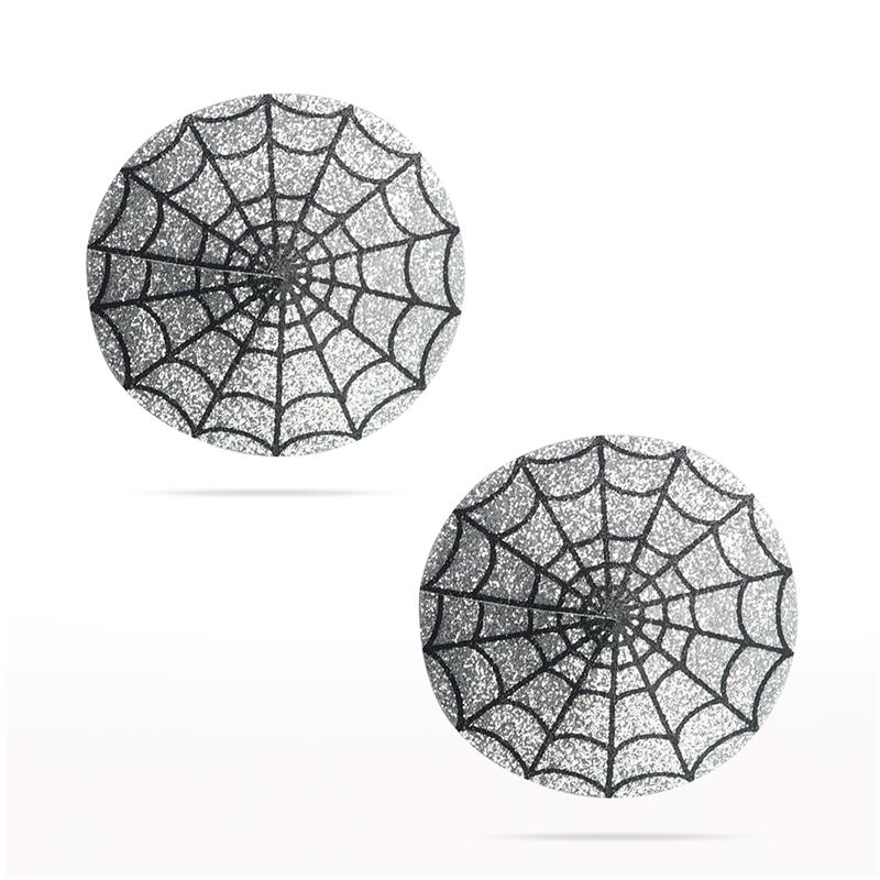 Nipple Covers Reusable Spider Pattern Silver – Image 3