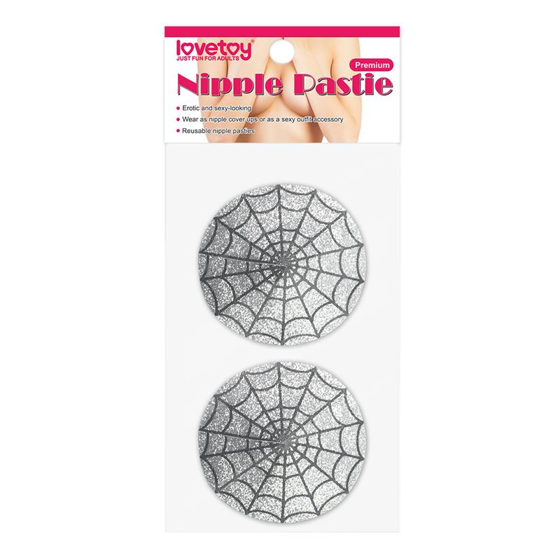 Nipple Covers Reusable Spider Pattern Silver – Image 4