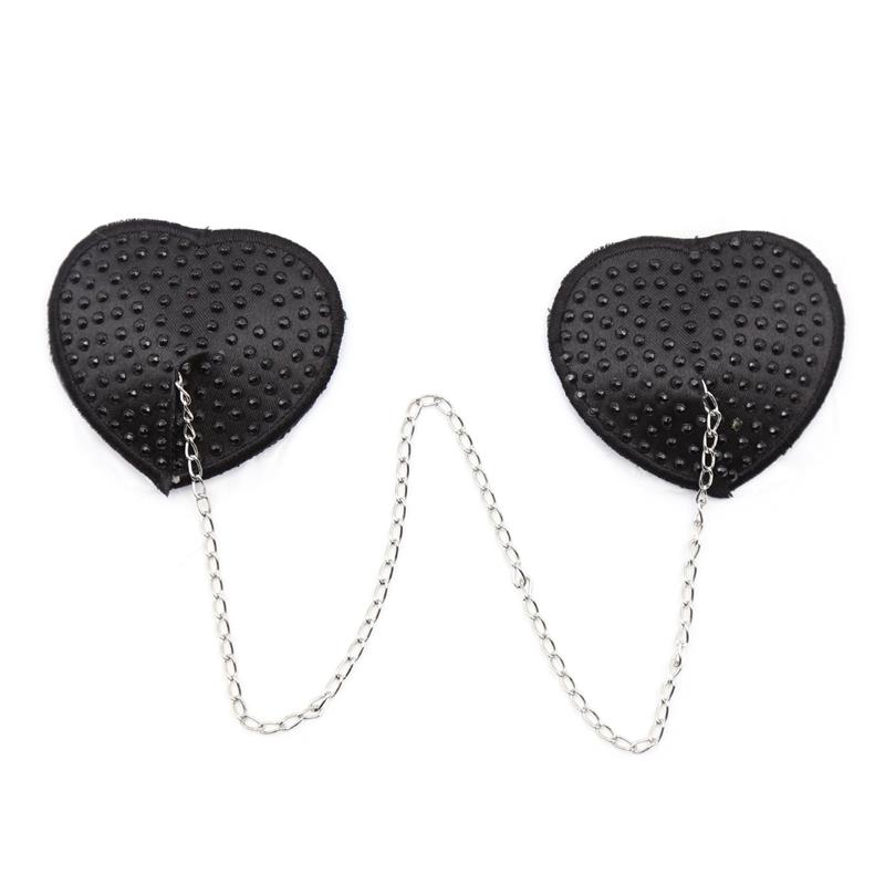 Nipple Covers with Metal Chain Black – Image 6