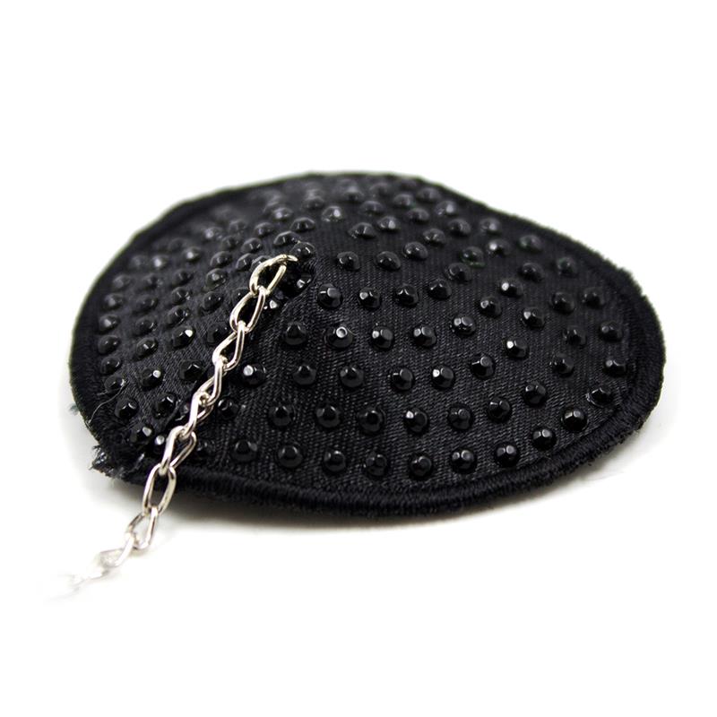 Nipple Covers with Metal Chain Black – Image 7