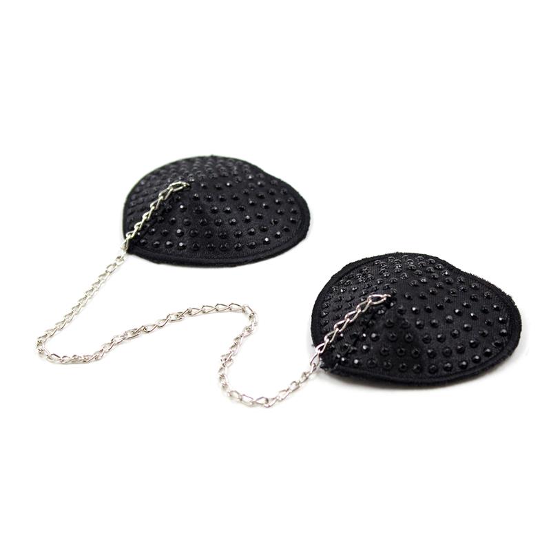 Nipple Covers with Metal Chain Black – Image 8
