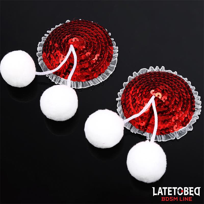 Nipple Pasties with Red Sequin Pom-Pom – Image 5