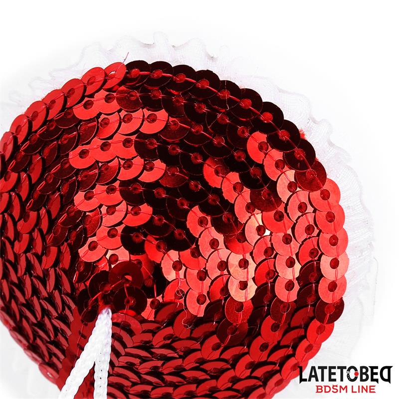 Nipple Pasties with Red Sequin Pom-Pom – Image 6