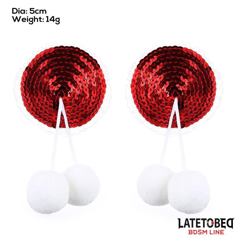 Nipple Pasties with Red Sequin Pom-Pom – Image 7