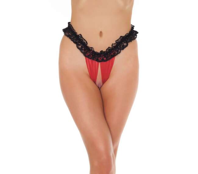 Open Briefs Black and Red One Size