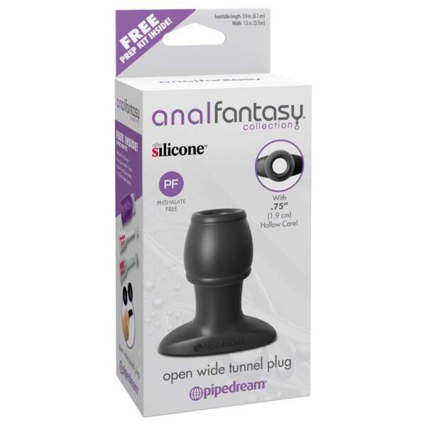 Open Wide Tunnel Butt Plug Black – Image 5