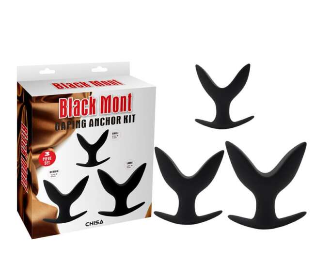 Lot de 3 Ancres d'évidement en silicone noir