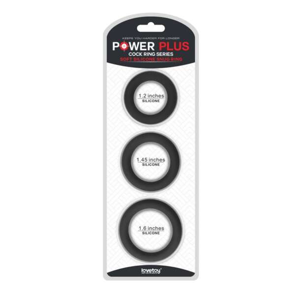Pack of 3 Penis Ring Power Plus Black – Image 3