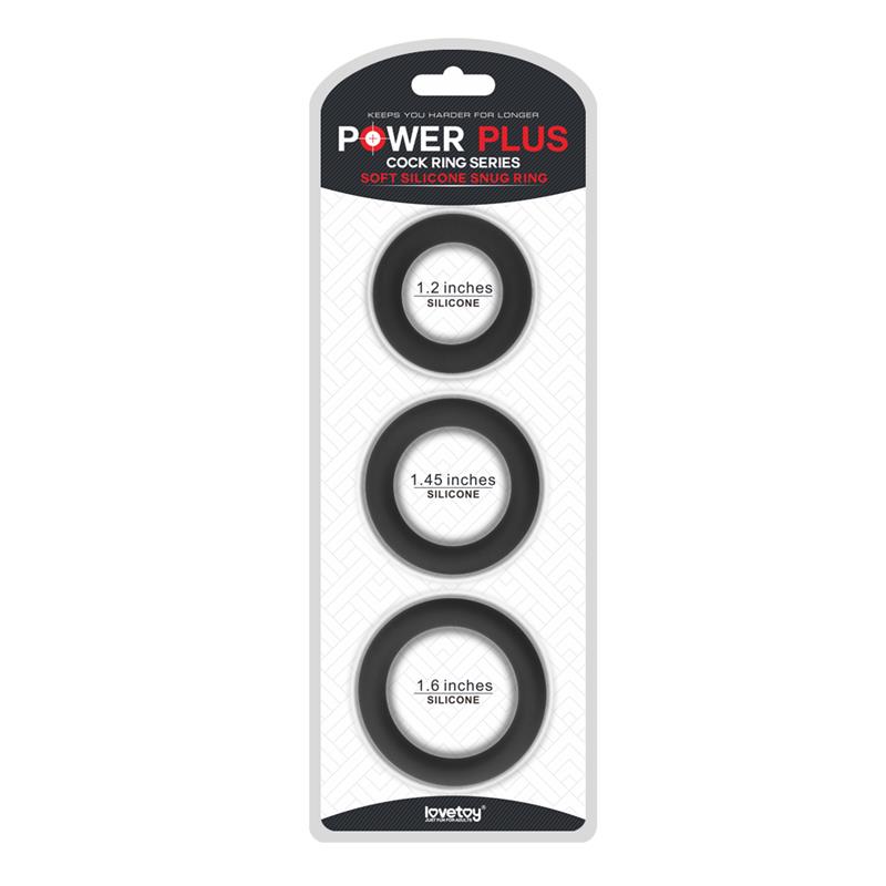 Pack of 3 Penis Ring Power Plus Black – Image 3