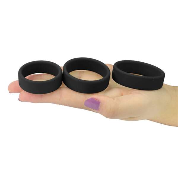 Pack of 3 Penis Ring Power Ring Black – Image 3