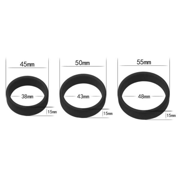 Pack of 3 Penis Ring Power Ring Black – Image 6