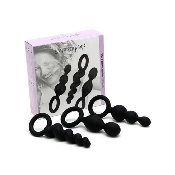 Pack of 3 Plugs Silicone Black – Image 3