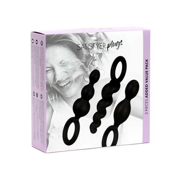 Pack of 3 Plugs Silicone Black – Image 4