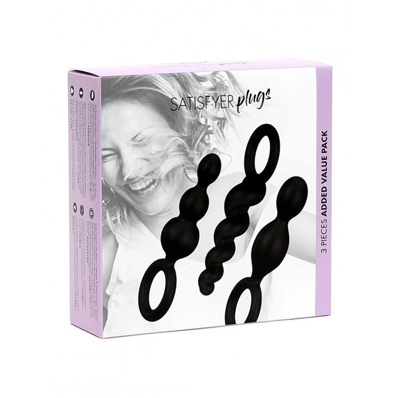 Pack of 3 Plugs Silicone Black – Image 4