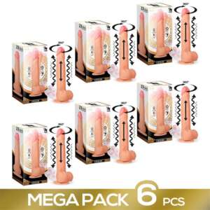 Pack of 6 Cesur 3.0 Realistic Dildo with Vibration, 360º Undulating Movement and Telescopic