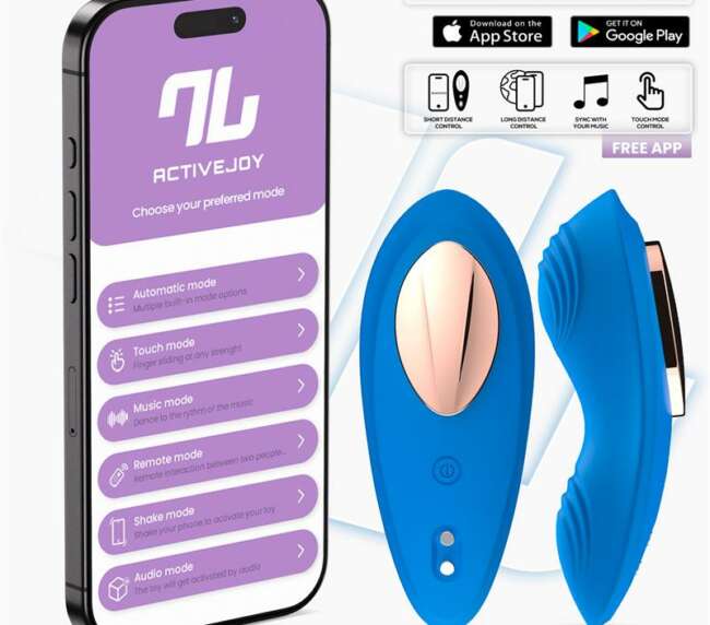 Silicone Panty Vibrator with App Blue