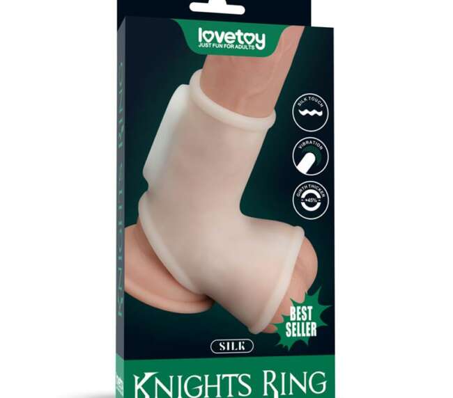 Penis and Testicles Sleeve with Vibration Silk Knights