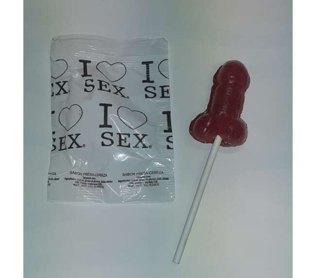 Pene Lollipop Fresa y Cereza