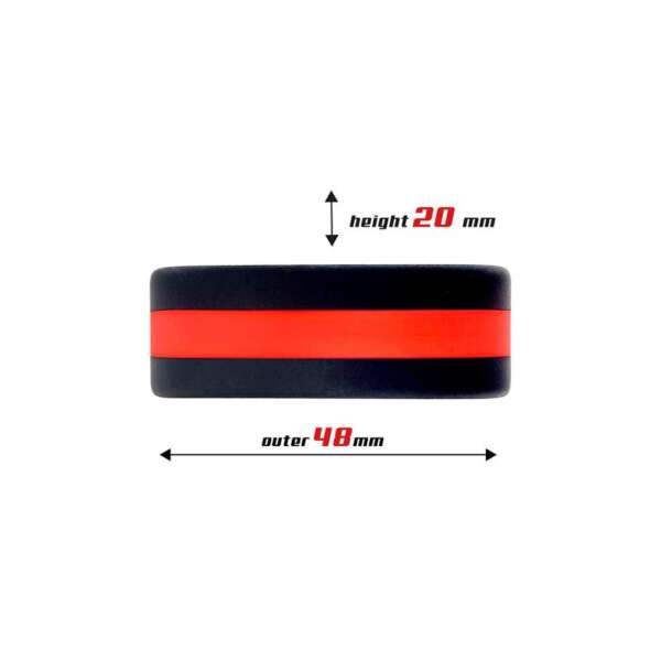 Penis Ring 100% Solid Silicone 3.6 cm Red and Black – Image 3