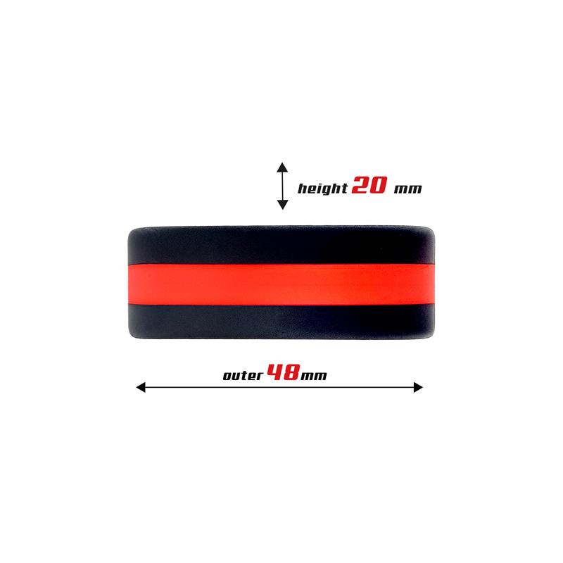 Penis Ring 100% Solid Silicone 3.6 cm Red and Black – Image 3