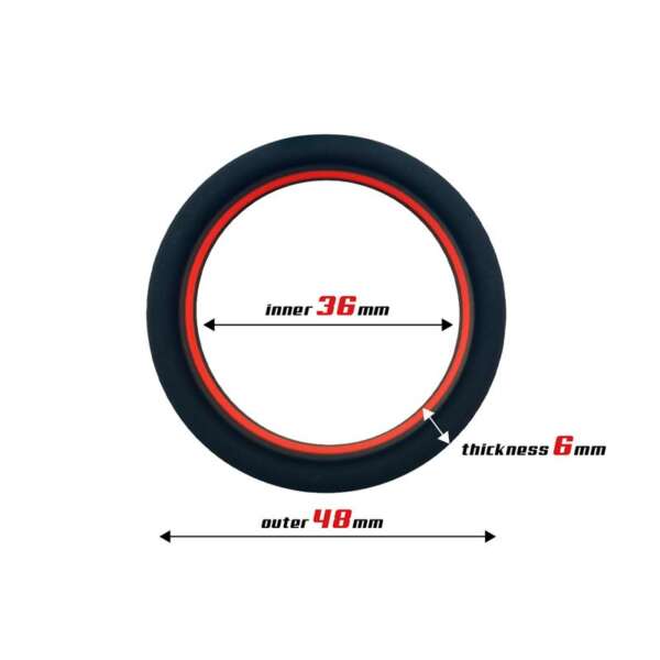 Penis Ring 100% Solid Silicone 3.6 cm Red and Black – Image 5