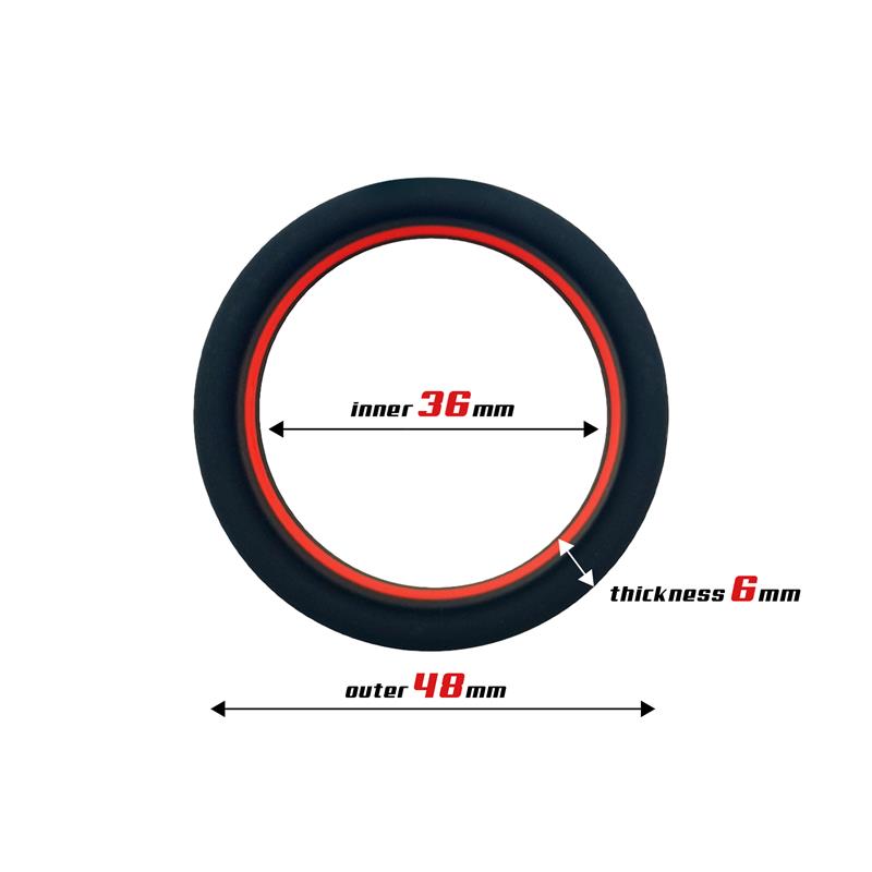 Penis Ring 100% Solid Silicone 3.6 cm Red and Black – Image 5