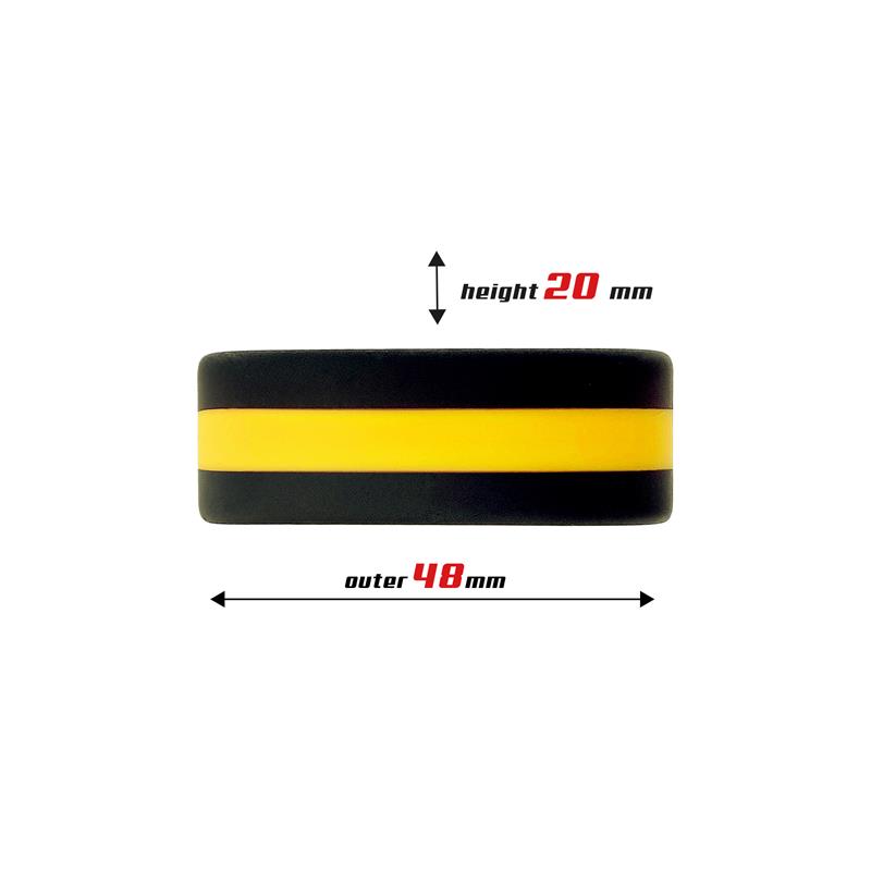 Penis Ring 100% Solid Silicone 3.6 cm Yellow and Black – Image 3