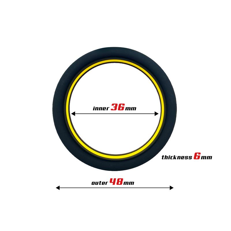 Penis Ring 100% Solid Silicone 3.6 cm Yellow and Black – Image 4
