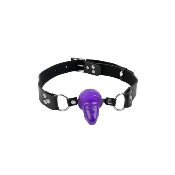 Penis Shaped Ball Gag Purple – Image 5