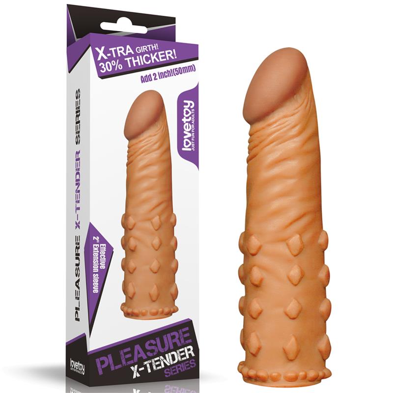 Penis Sleeve Add 2 Pleasure X Tender Brown – Image 3