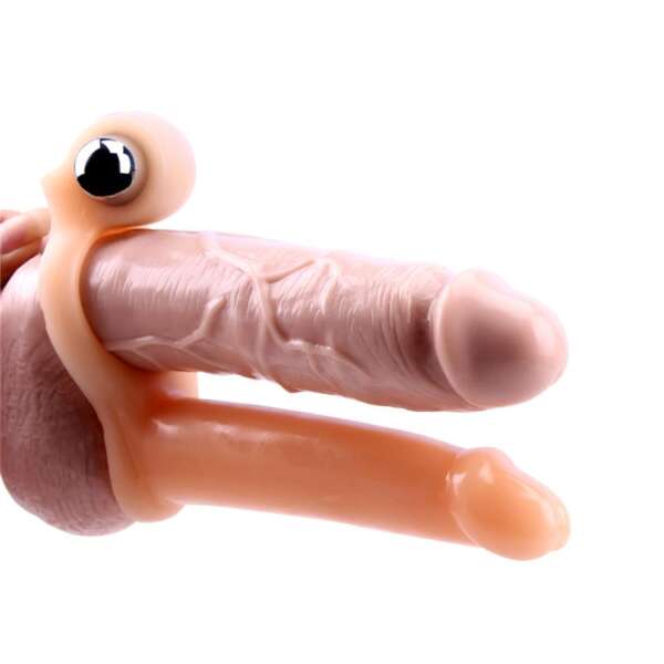 Penis Sleeve with Vibration 15.5 cm Flesh – Image 6