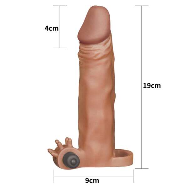 Penis Sleeve with Vibration Add 2 Pleasure X-Tender Brown – Image 7