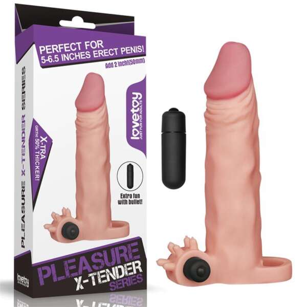 Penis Sleeve with Vibration Add 2 Pleasure X-Tender Flesh – Image 5