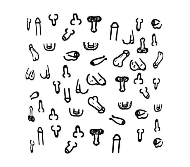 Penis square coasters 10 units