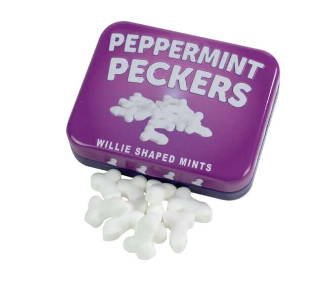 Peppermint Peckers Forma de Pene Sin Azúcar