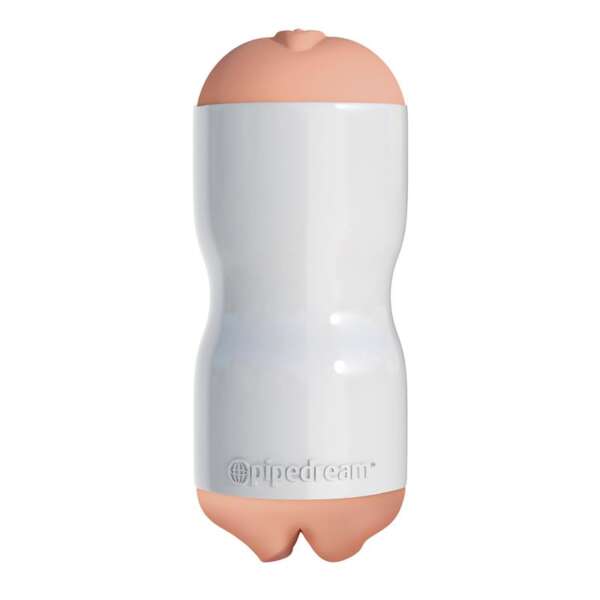 Pipedream Extreme Toyz Tight Grip Pussy & Mouth Masturbator White – Image 4