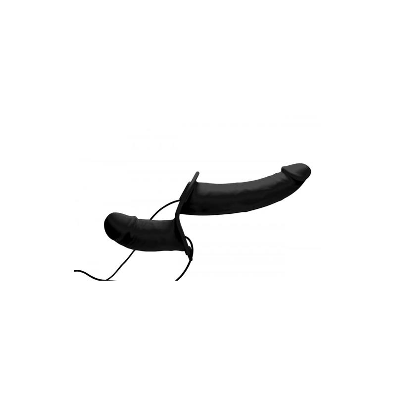 Power Pegger Double Strap-On Vibrator Black – Image 8